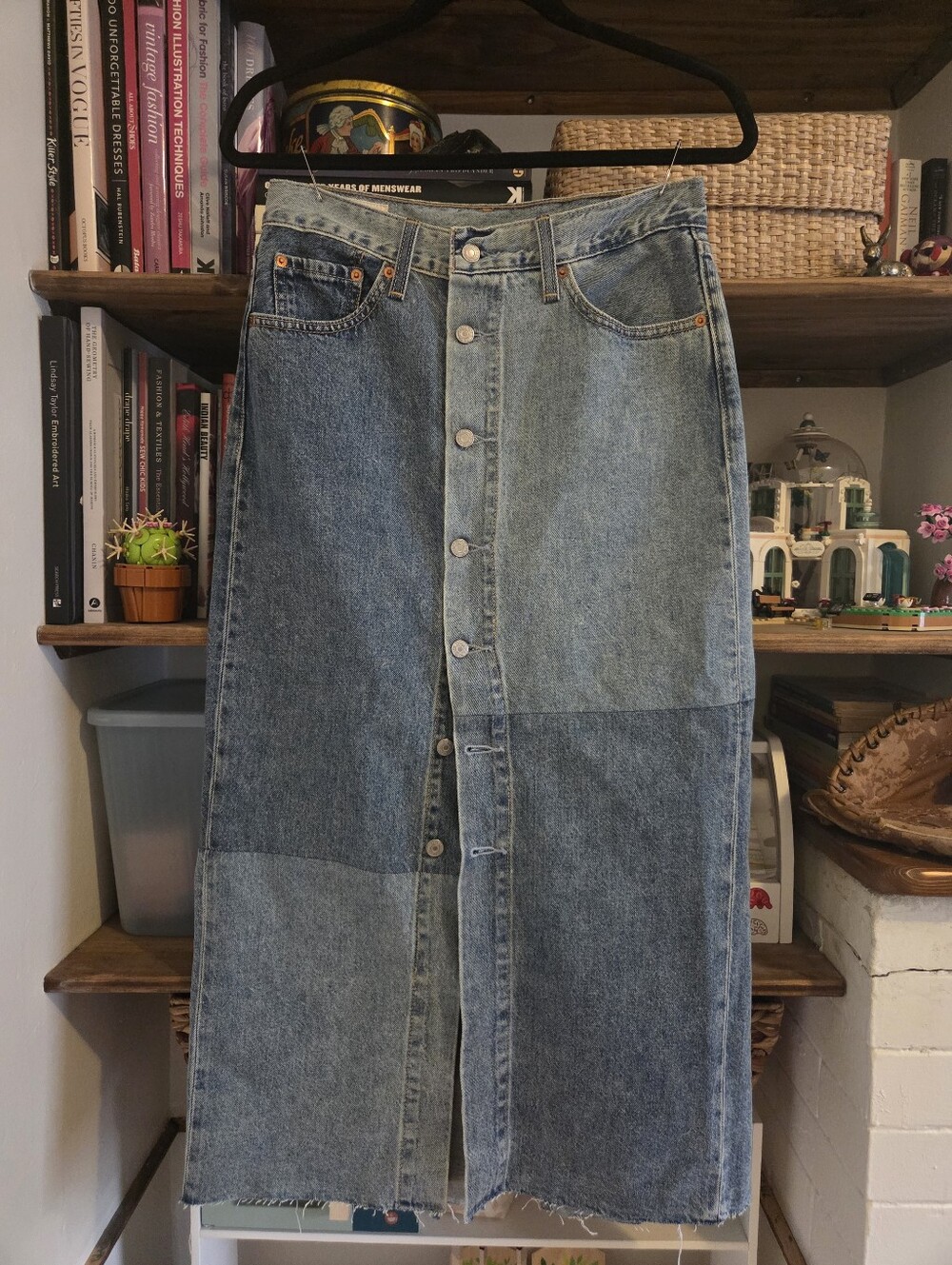 Levi's Women’s Button-Front Patchwork Denim Skirt